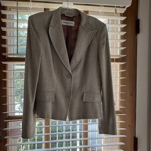 MaxMara Silk Blazer ivory gray blue lavender Size 10 made in Italy
